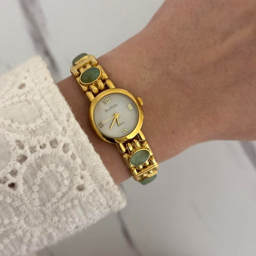 SKU0027 Retro Gold/Green Vintage vibe Women‎ Watch Stainless steel + gift bag